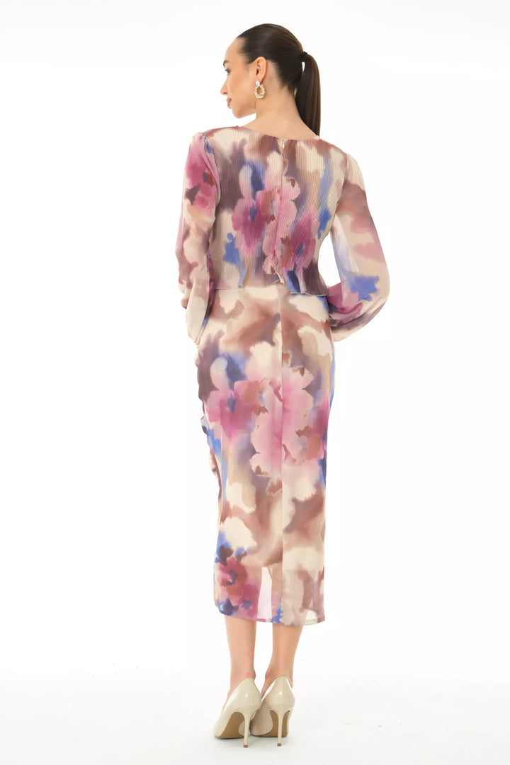 FRV Printed chiffon long sleeve midi dress - Beverly