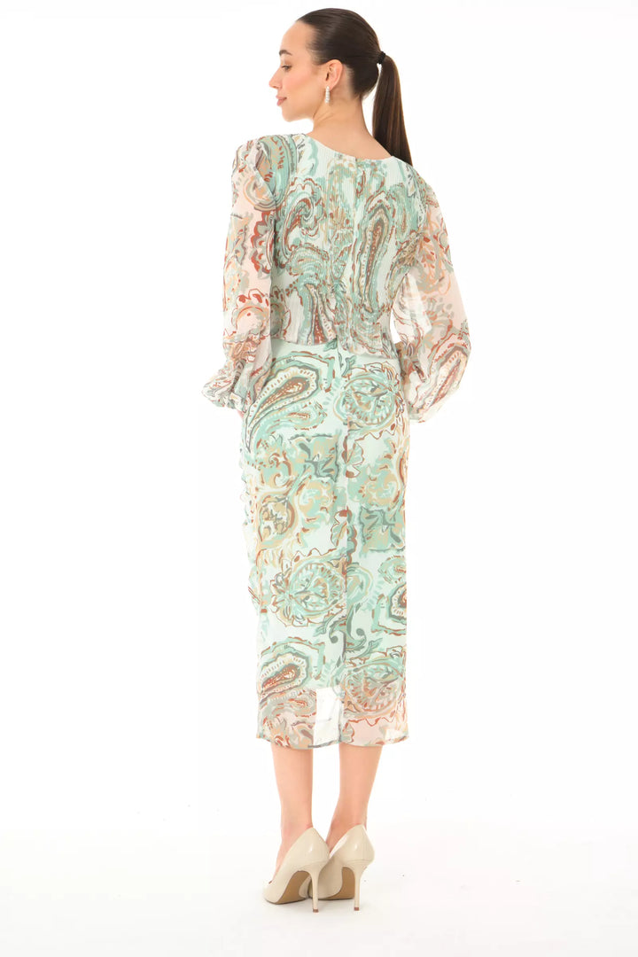 FRV Printed chiffon long sleeve midi dress - Long Beach