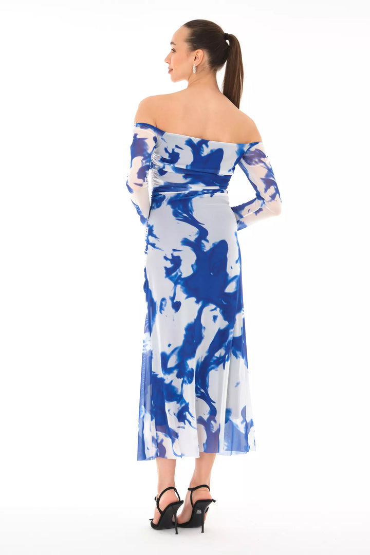 FRV Printed tulle long sleeve midi dress - Radebeul