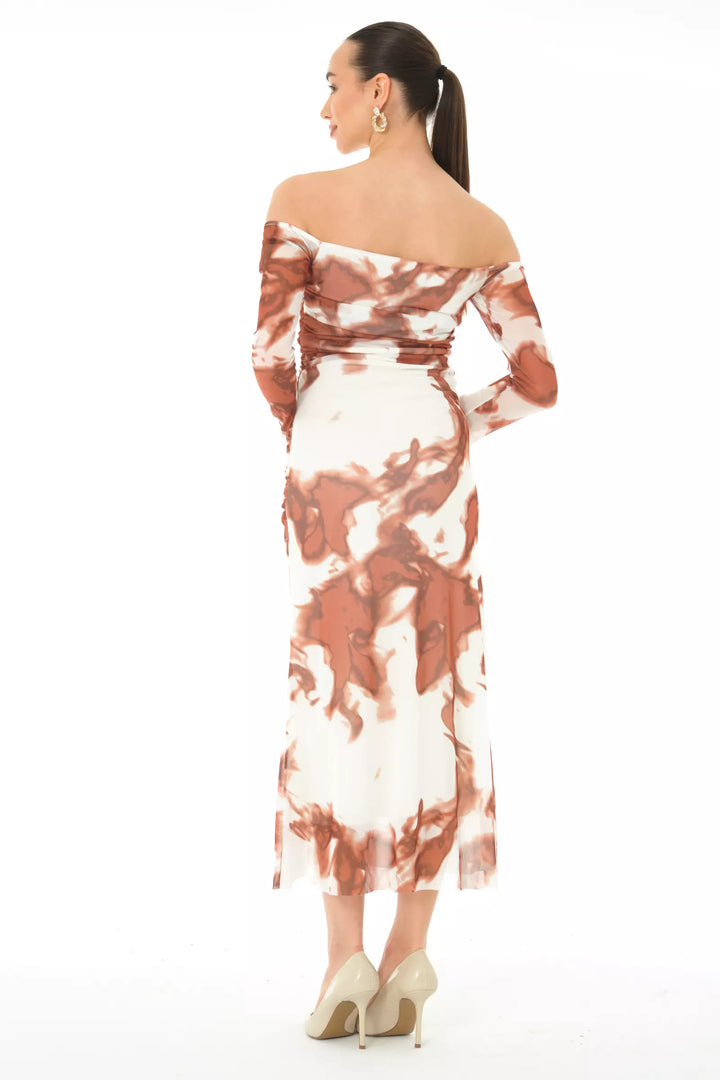 FRV Printed tulle long sleeve midi dress - Verviers