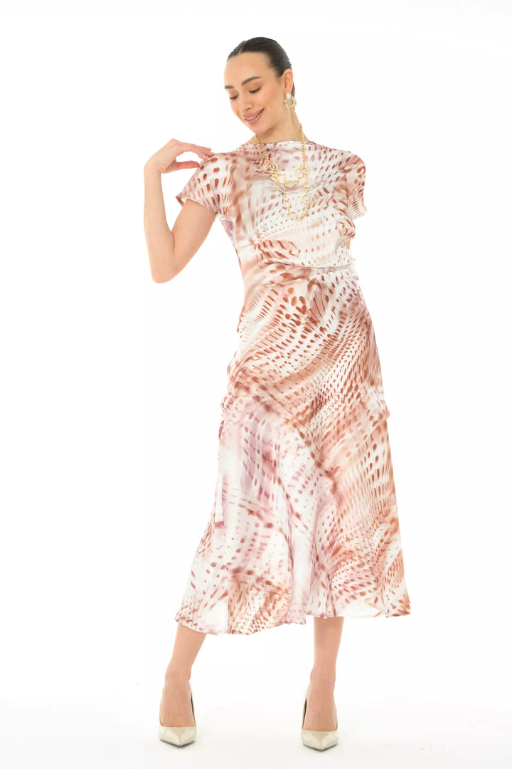 FRV Printed satin long sleeve midi dress - Weston-super-Mare