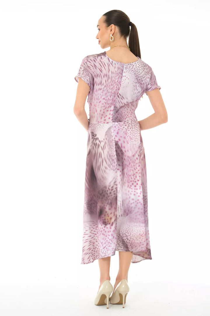 FRV Printed satin long sleeve midi dress - Perpignan