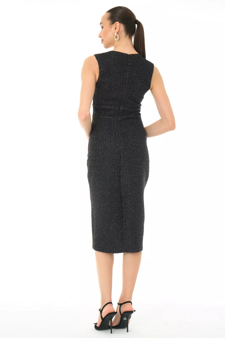 FRV Black jakar sleeveless midi dress - Lower Paxton