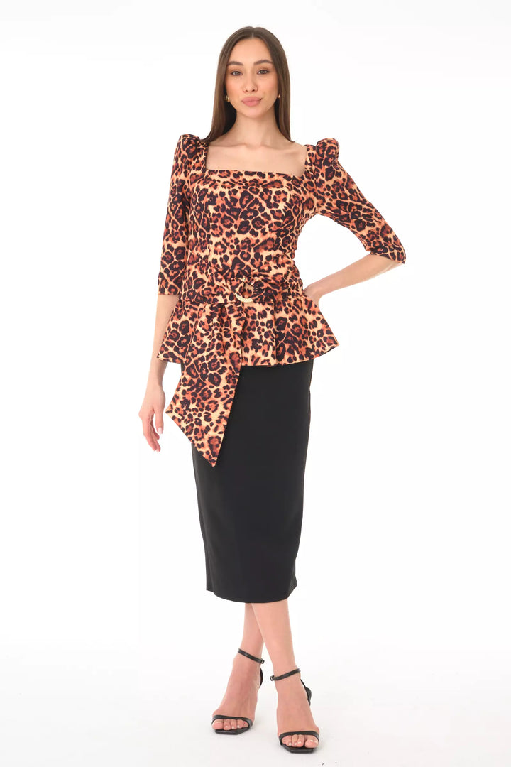 FRV Printed crepe 3/4 sleeve midi dress - Rayleigh