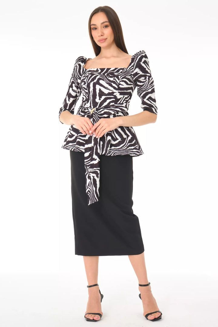 FRV Printed crepe 3/4 sleeve midi dress - Corona