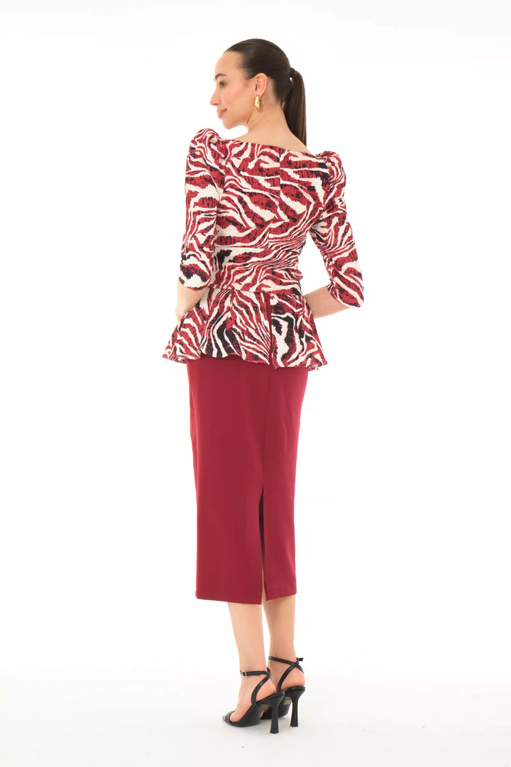 FRV Printed crepe 3/4 sleeve midi dress - Galway