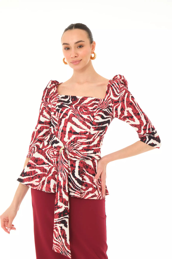 FRV Printed crepe 3/4 sleeve midi dress - Galway