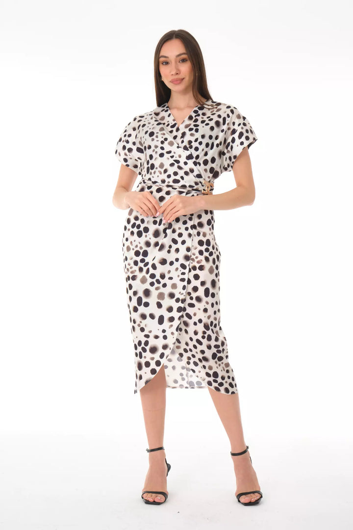 FRV Printed satin short sleeve midi dress - Ecatepec