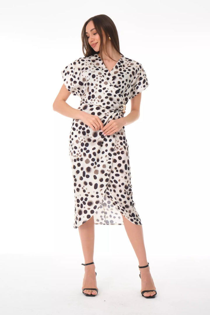FRV Printed satin short sleeve midi dress - Ecatepec