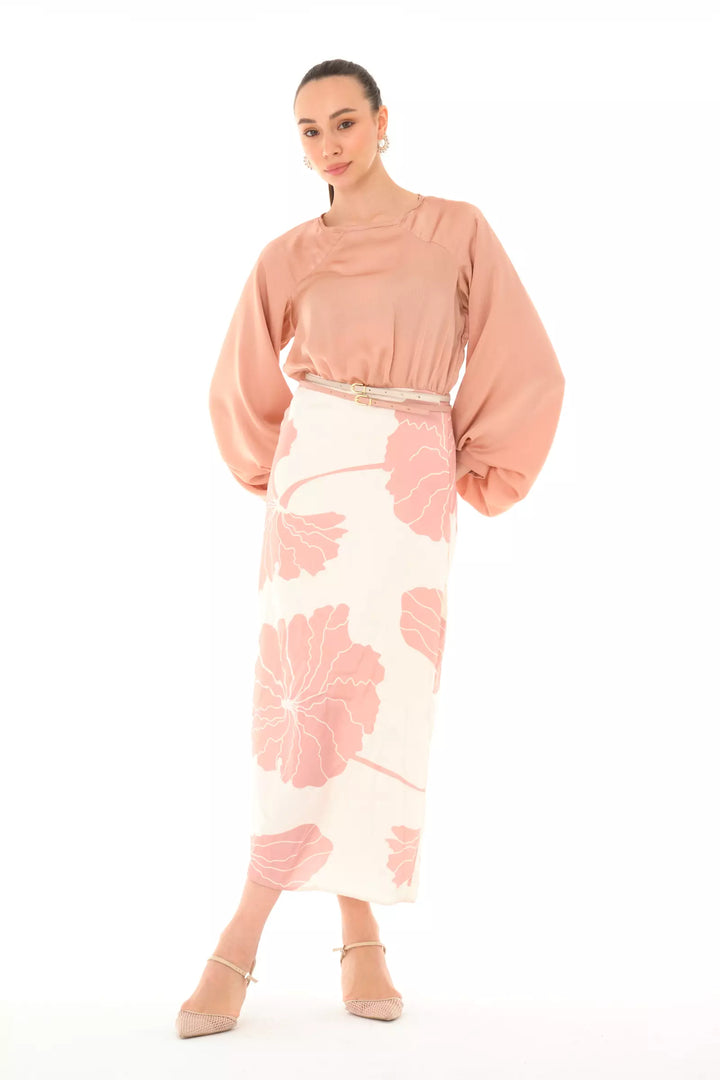 FRV Printed satin long sleeve maxi dress - Carrollwood