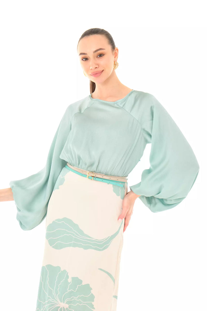 FRV Printed satin long sleeve maxi dress - Giurgiu