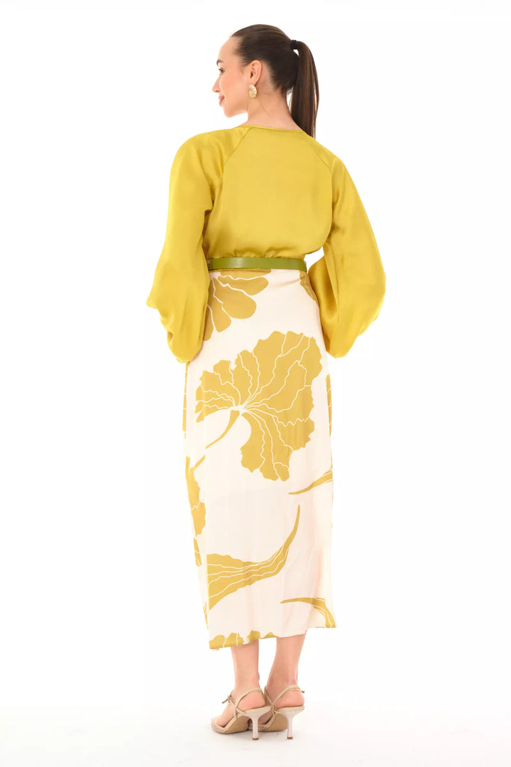 FRV Printed satin long sleeve maxi dress - Izmail