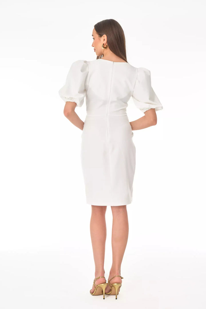 FRV White crepe 3/4 sleeve mini dress - Lawrence