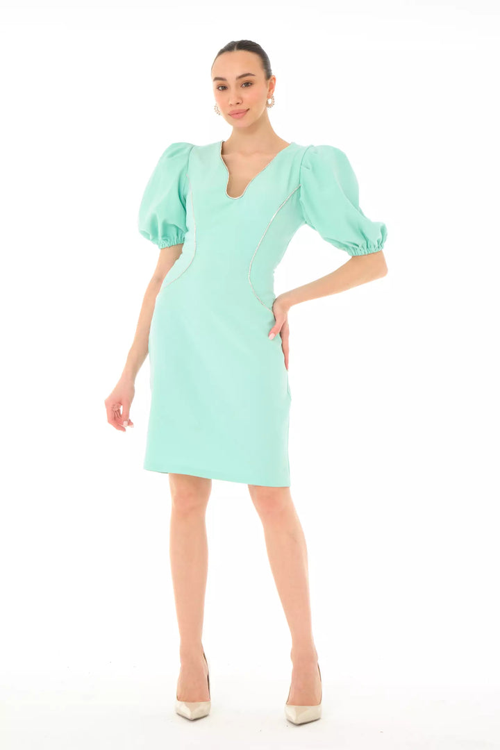 FRV Mint green crepe 3/4 sleeve mini dress - Maple Grove
