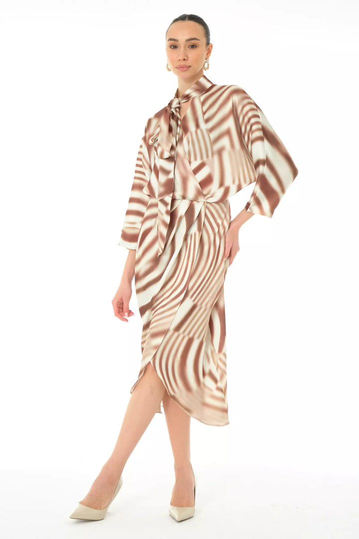 FRV Printed satin long sleeve midi dress - Ixtlahuacán de los Membrillos