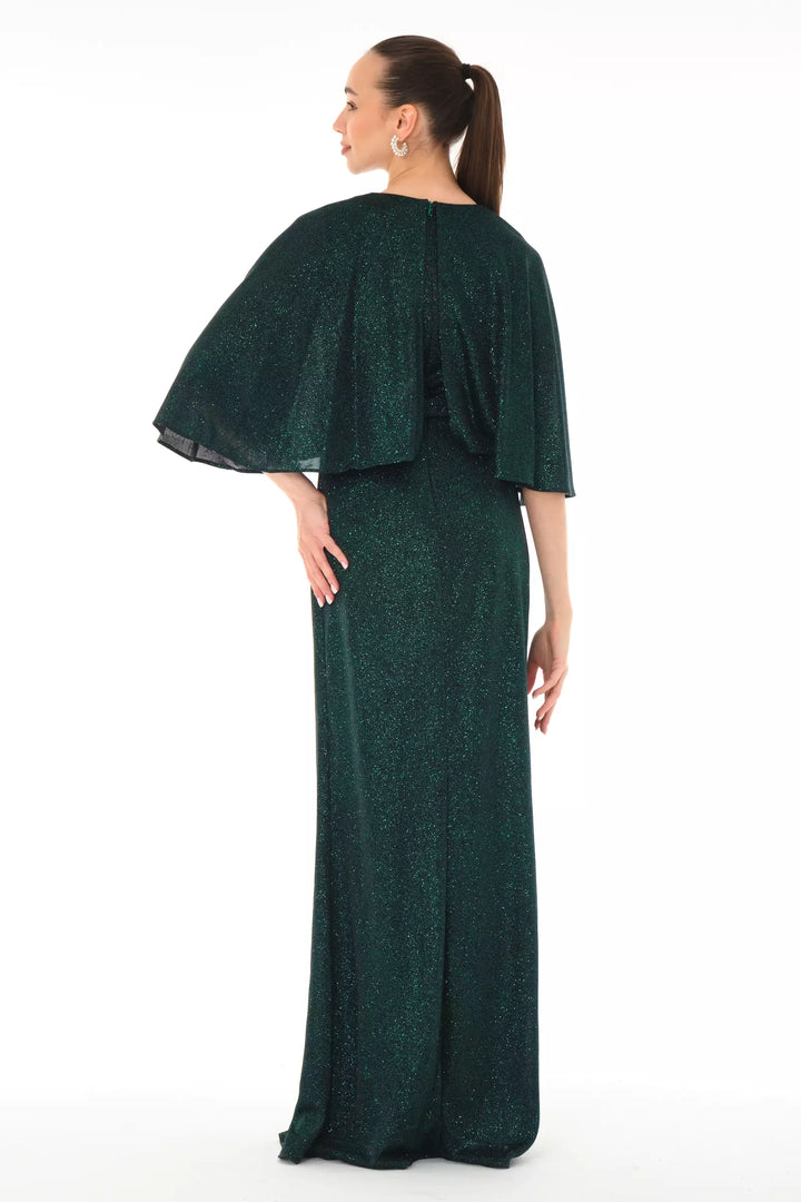 FRV Green silvery short sleeve maxi dress - Huntsville