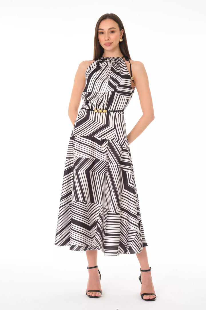 FRV Printed satin sleeveless midi dress - Ciudad Obregón