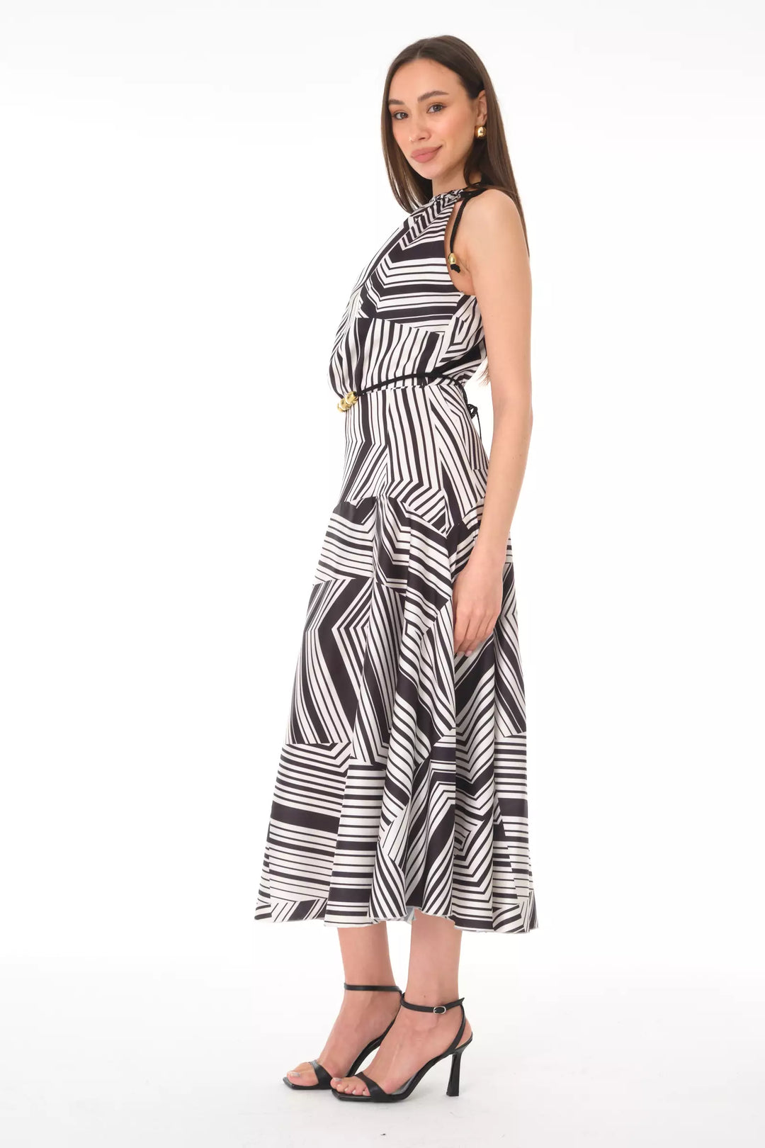 FRV Printed satin sleeveless midi dress - Ciudad Obregón