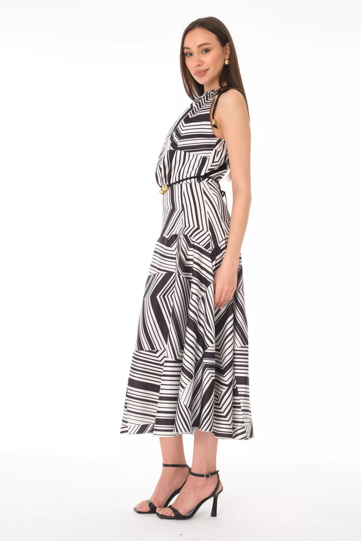 FRV Printed satin sleeveless midi dress - Ciudad Obregón