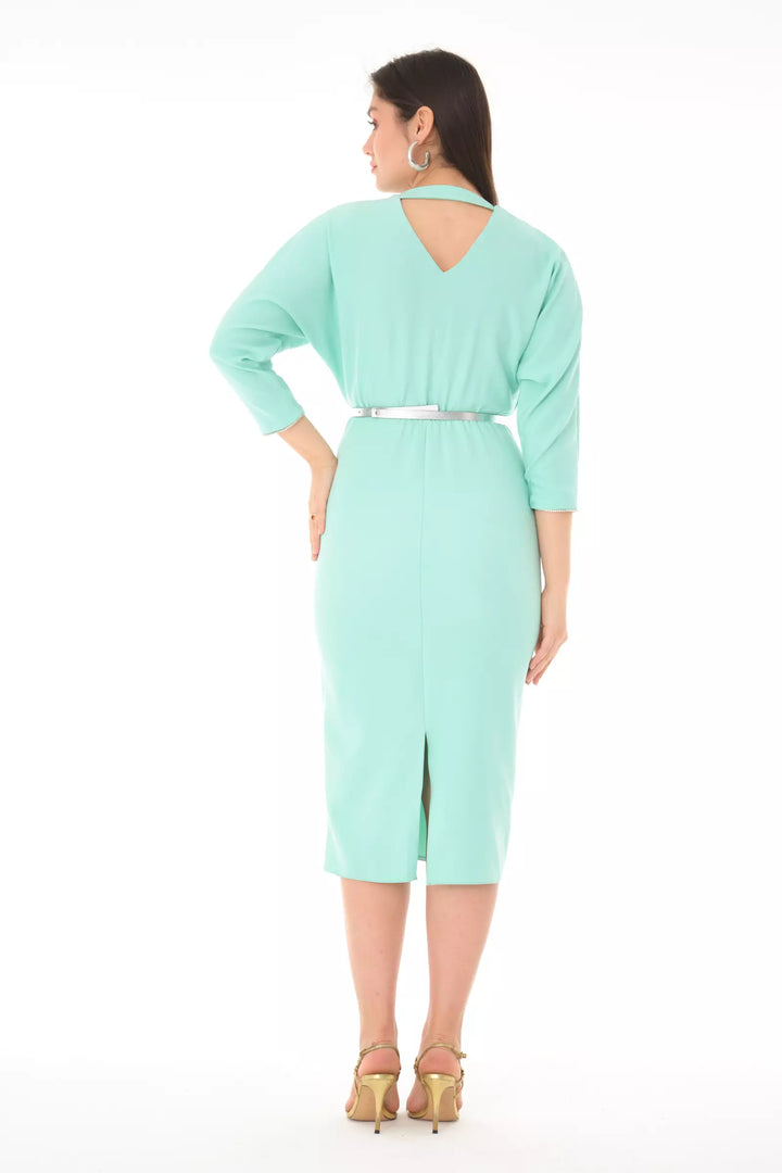 FRV Mint green crepe long sleeve midi dress - Catalina Foothills
