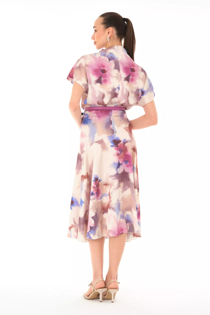 FRV Printed satin short sleeve midi dress - Heidelberg