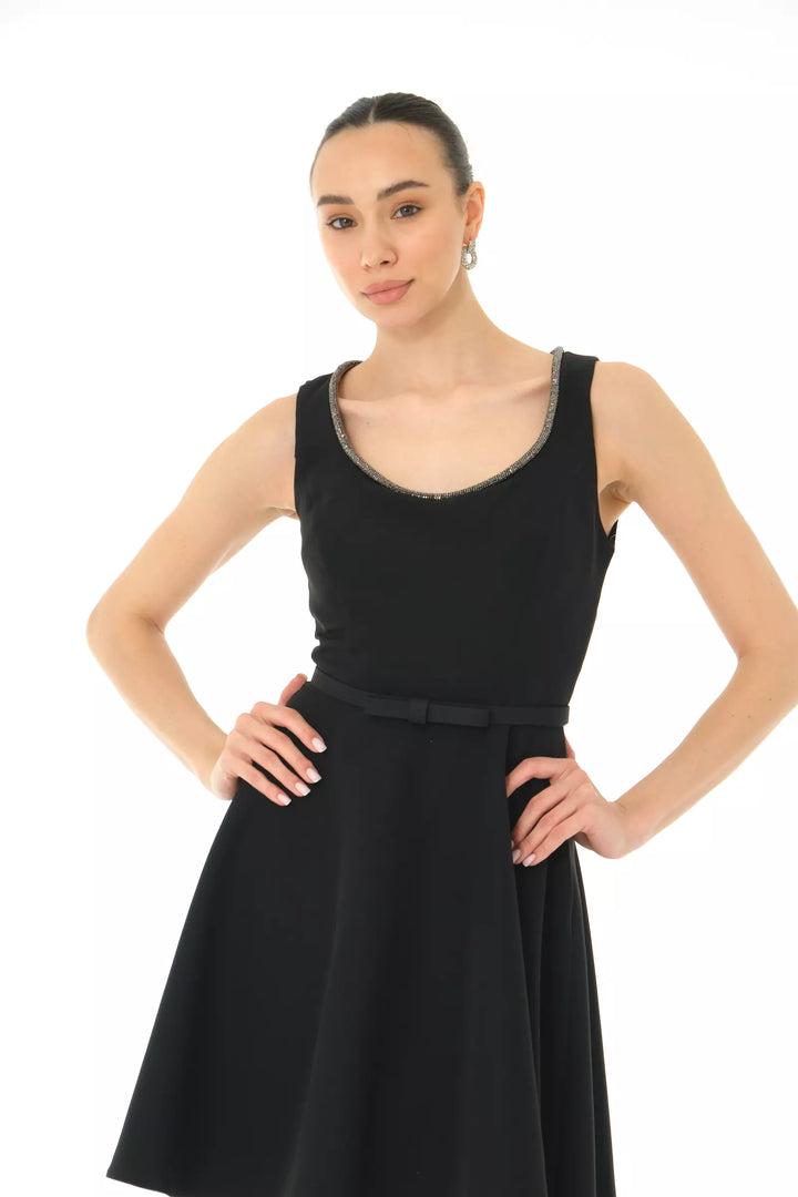 FRV Black crepe sleeveless mini dress - Giurgiu