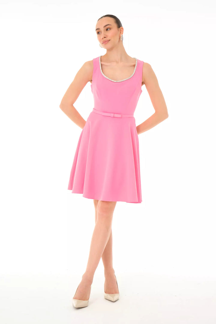 FRV Pink crepe sleeveless mini dress - Boca Raton