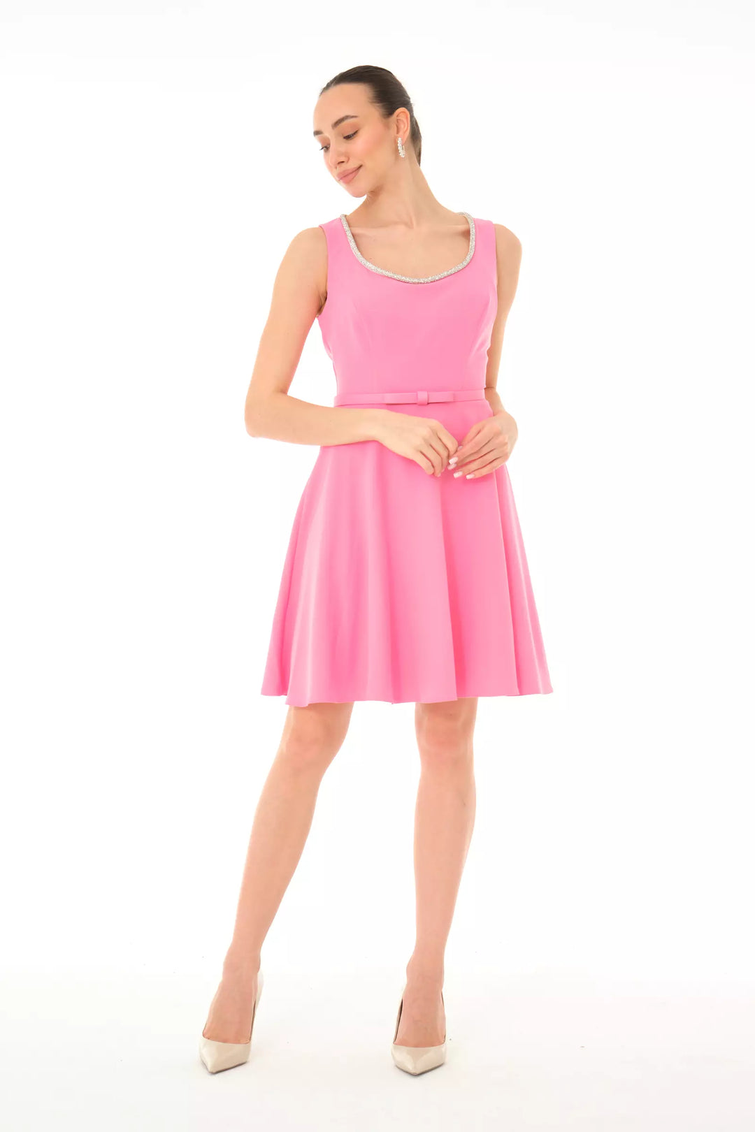FRV Pink crepe sleeveless mini dress - Boca Raton