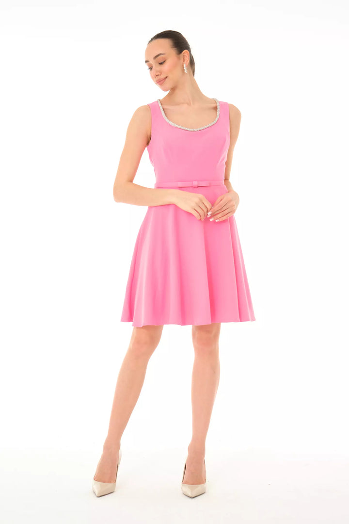FRV Pink crepe sleeveless mini dress - Boca Raton
