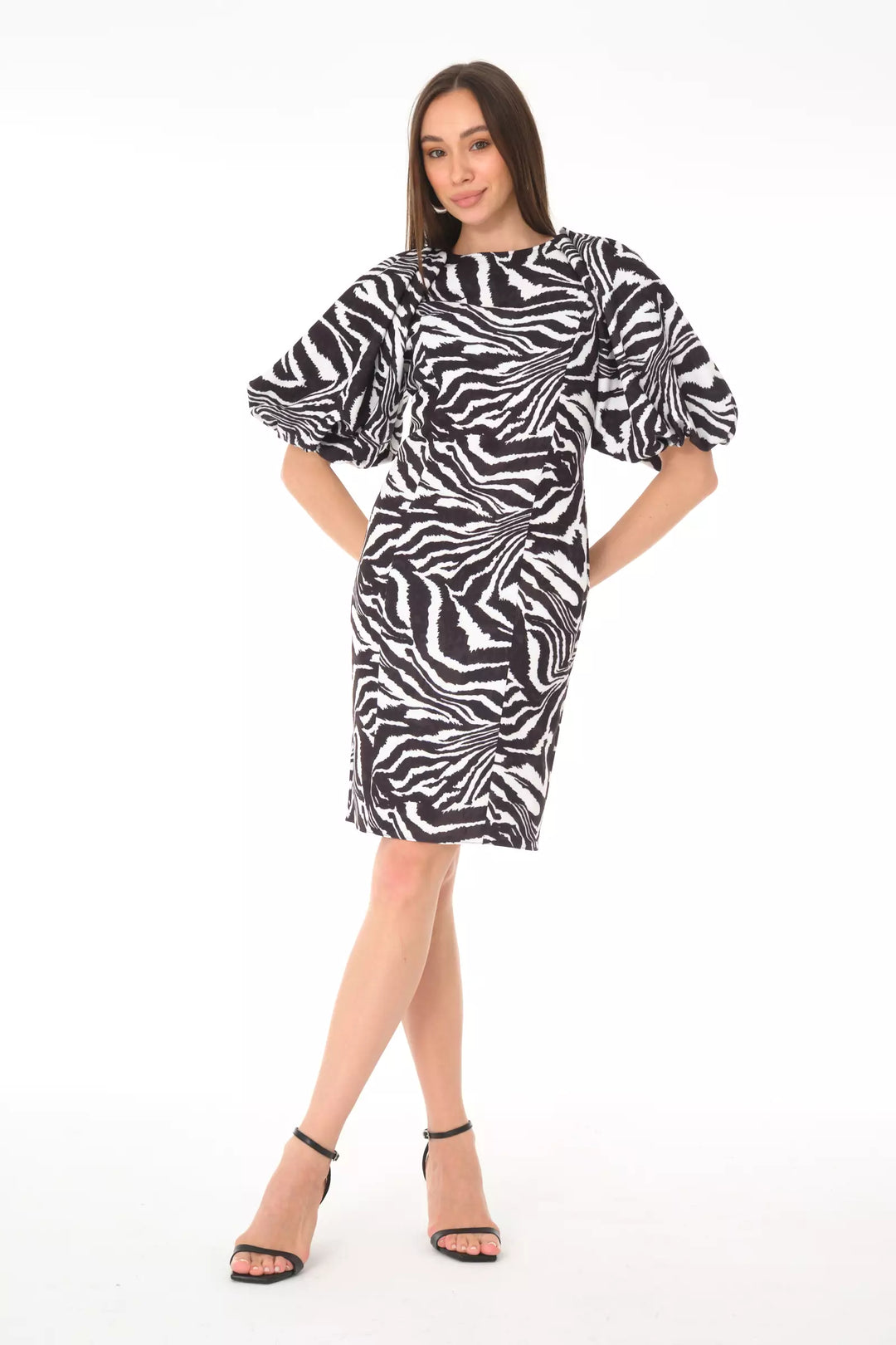 FRV Printed crepe short sleeve midi dress - Tangancícuaro de Arista