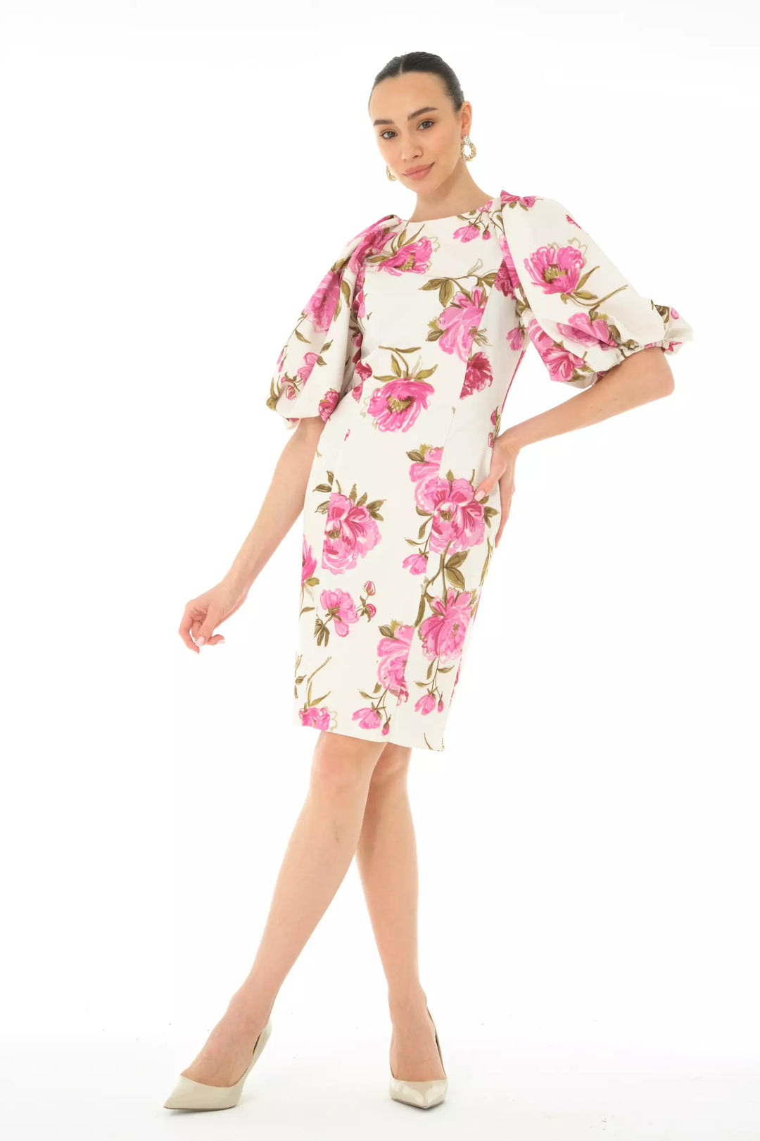 FRV Printed crepe short sleeve midi dress - Kremenchuk