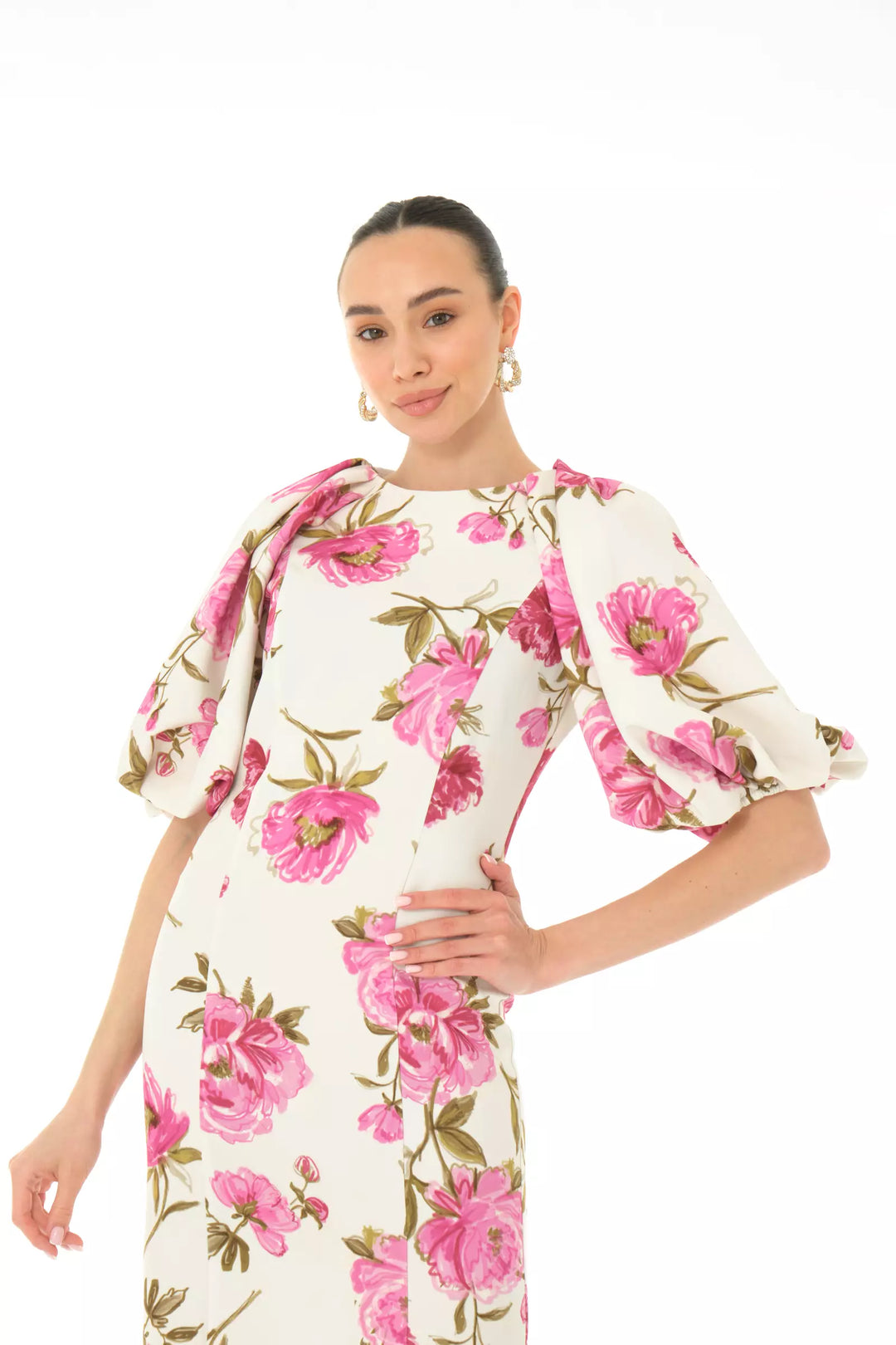 FRV Printed crepe short sleeve midi dress - Kremenchuk