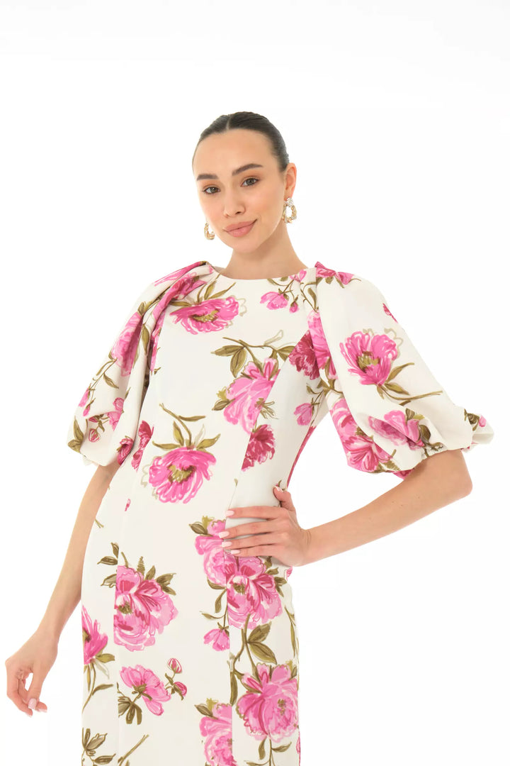 FRV Printed crepe short sleeve midi dress - Kremenchuk