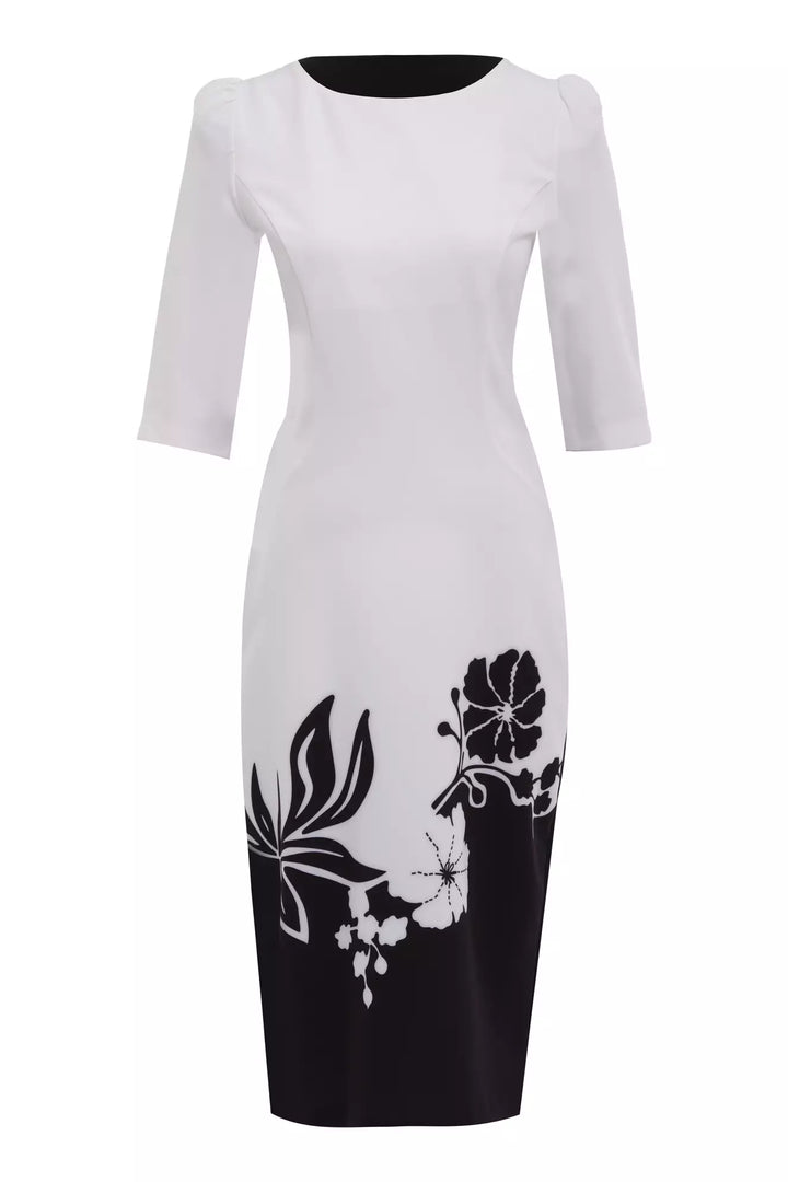 FRV Printed crepe 3/4 sleeve midi dress - Miami