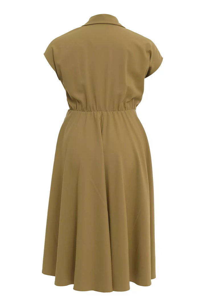 FRV Peanut green plus size crepe sleeveless midi dress - Guimarães