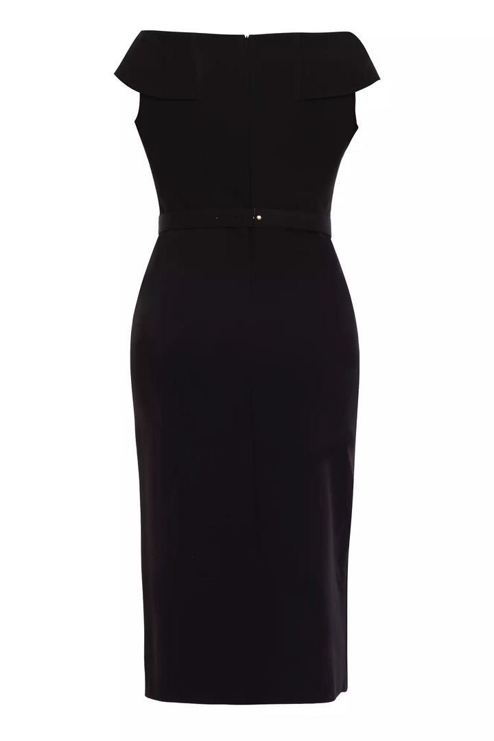 FRV Black plus size crepe sleeveless midi dress - Auburn