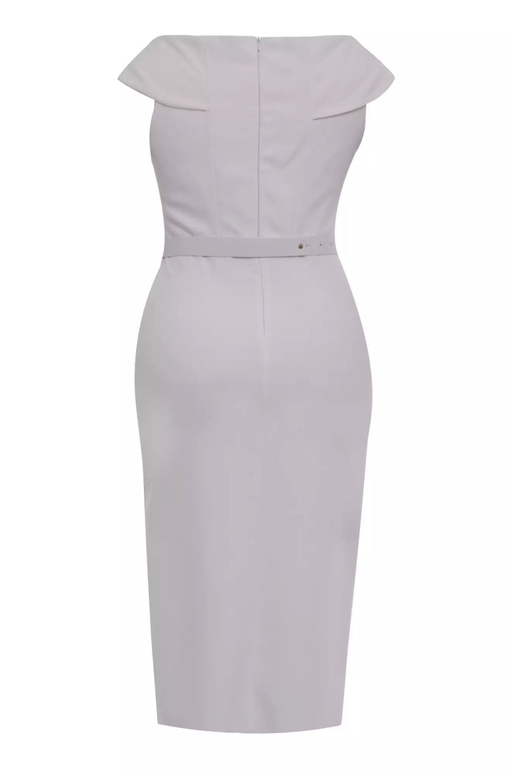 FRV White plus size crepe sleeveless midi dress - Wyoming