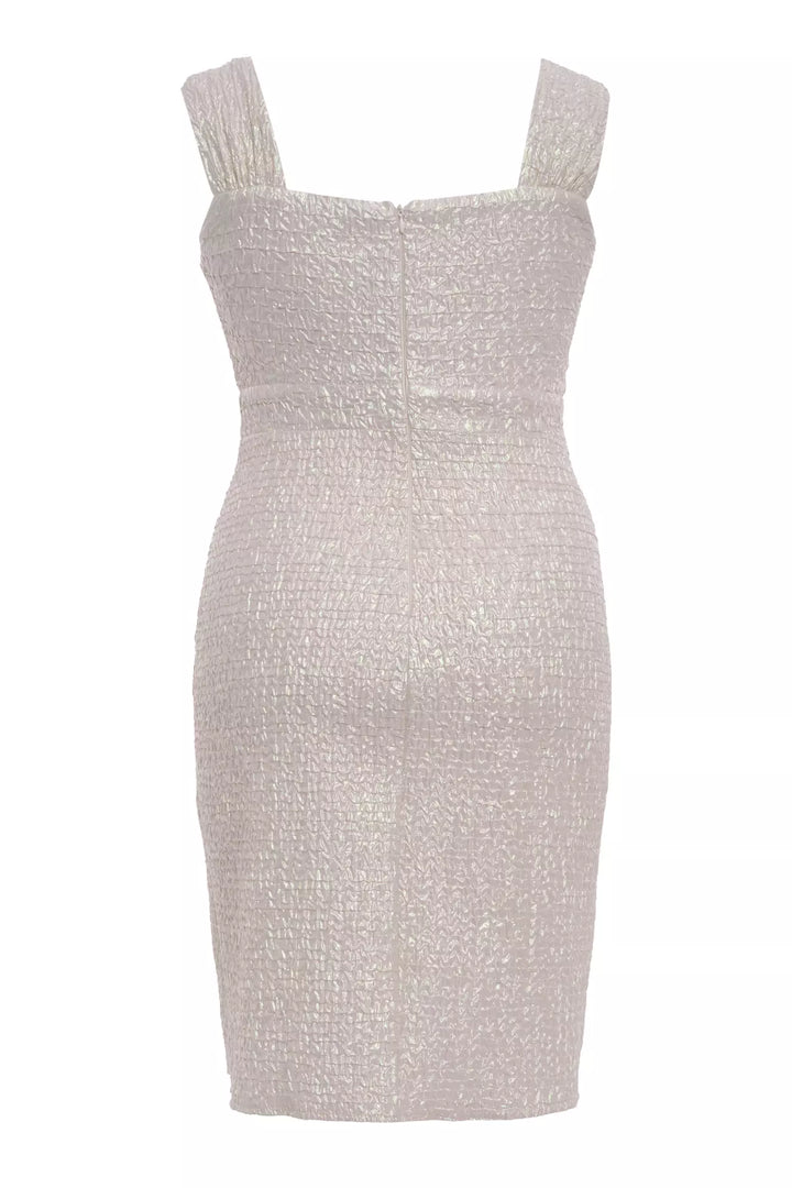FRV Beige plus size jakar sleeveless midi dress - Carpi