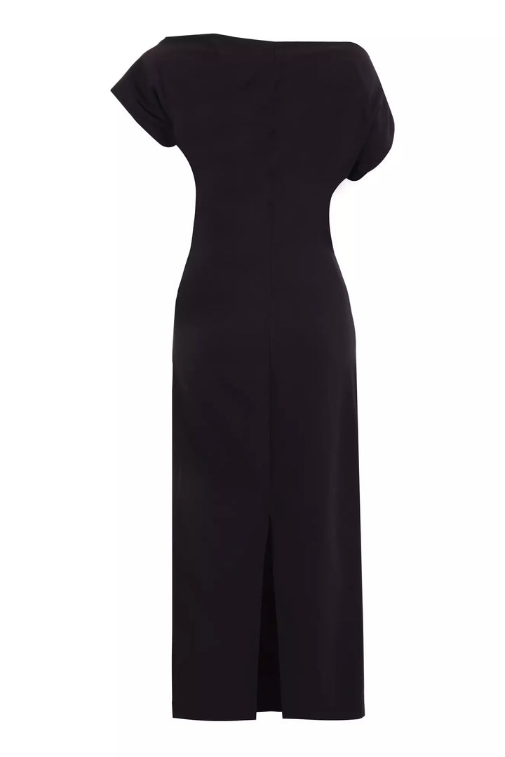 FRV Black crepe sleeveless midi dress - Savannah