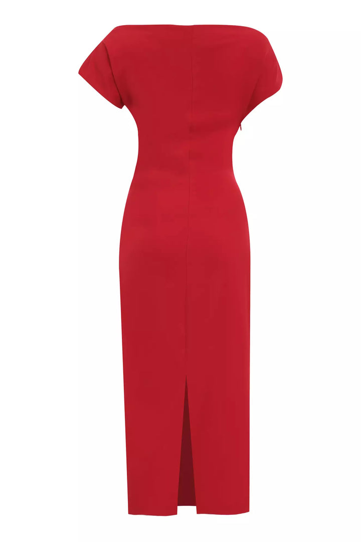 FRV Red crepe sleeveless midi dress - Rocklin