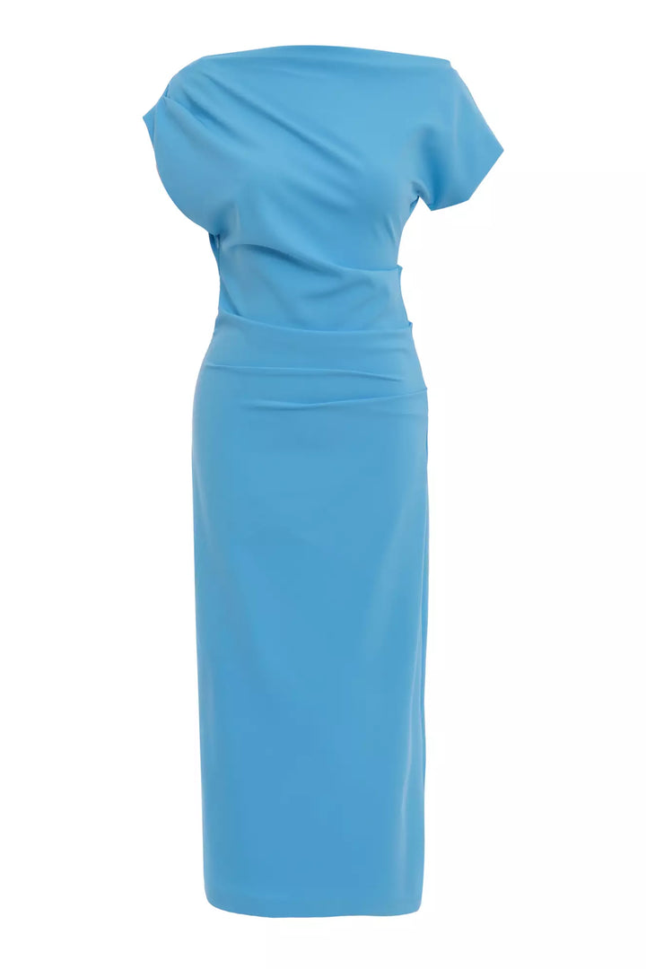 FRV Blue crepe sleeveless midi dress - Edina