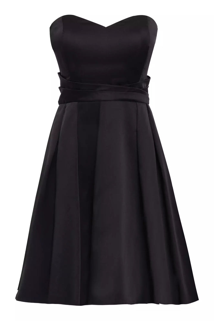FRV Black satin strapless mini dress - Marlborough
