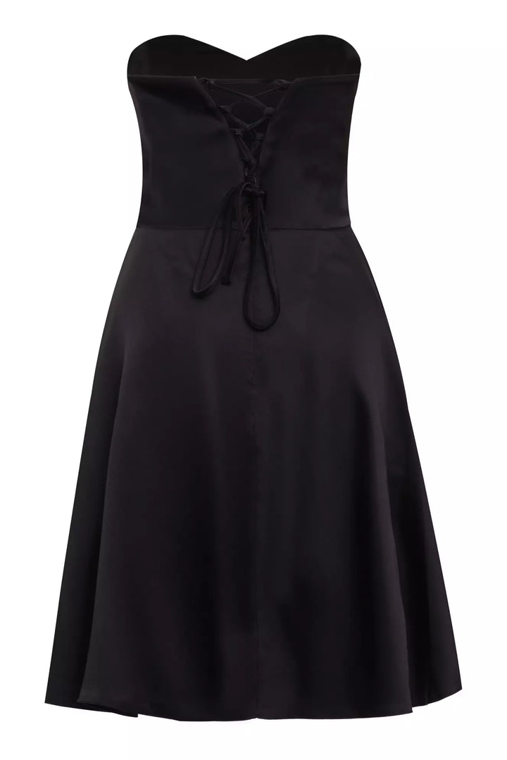 FRV Black satin strapless mini dress - Marlborough