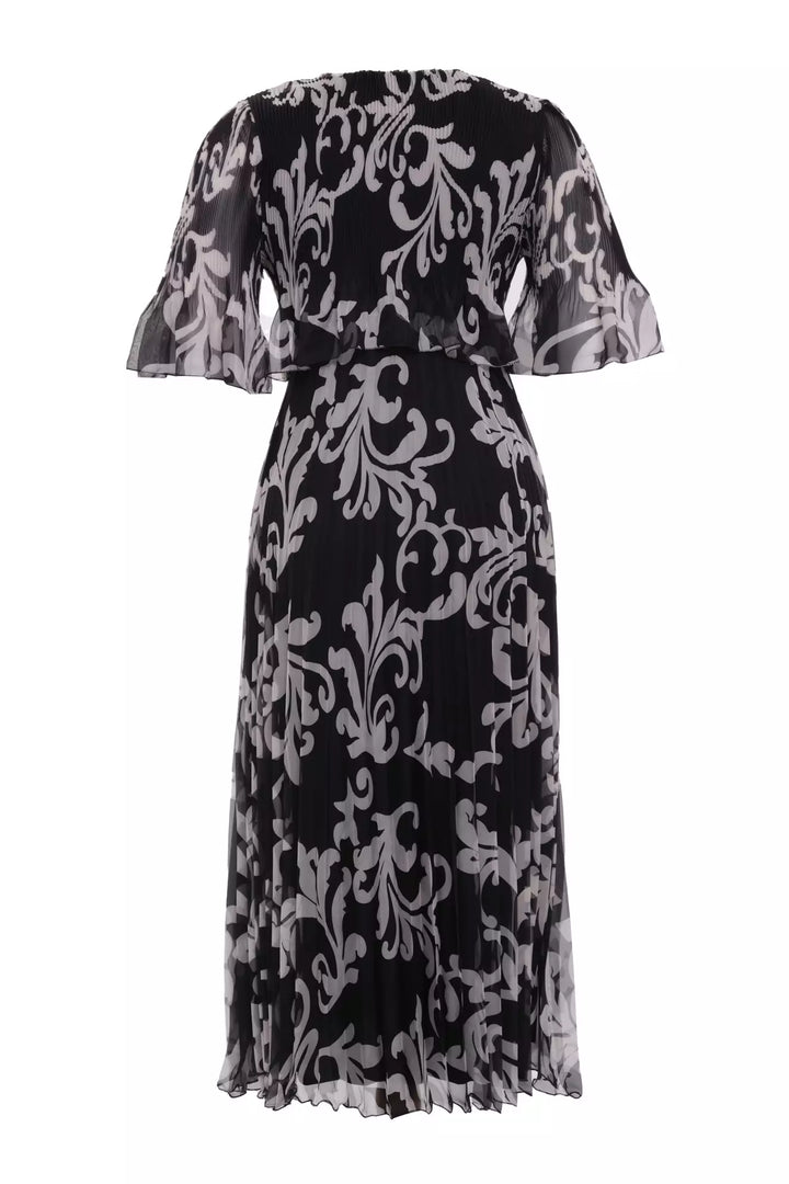 FRV Printed chiffon short sleeve midi dress - Lamía
