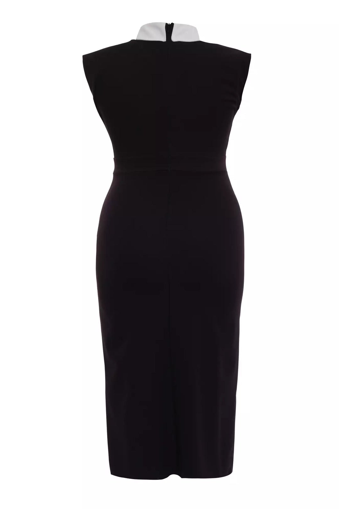 FRV Black plus size crepe sleeveless midi dress - Palaiseau
