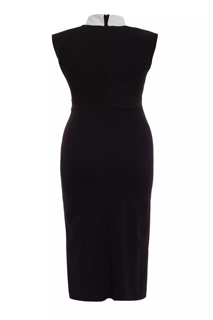 FRV Black plus size crepe sleeveless midi dress - Palaiseau