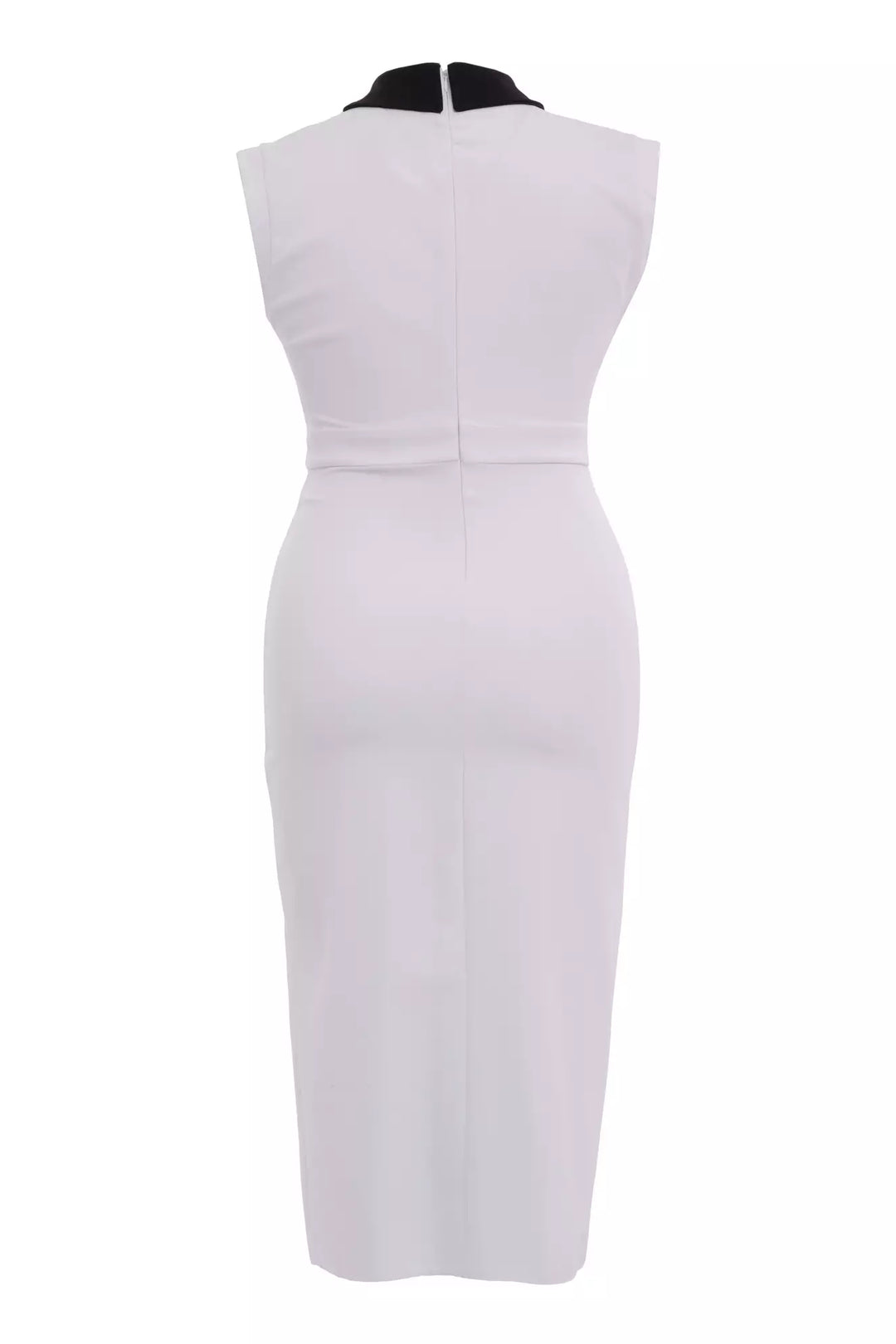 FRV White plus size crepe sleeveless midi dress - Toulouse