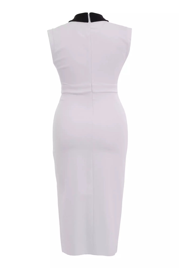 FRV White plus size crepe sleeveless midi dress - Toulouse