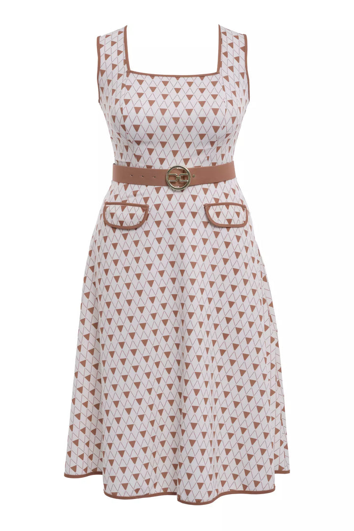 FRV Printed plus size crepe sleeveless midi dress - Nice