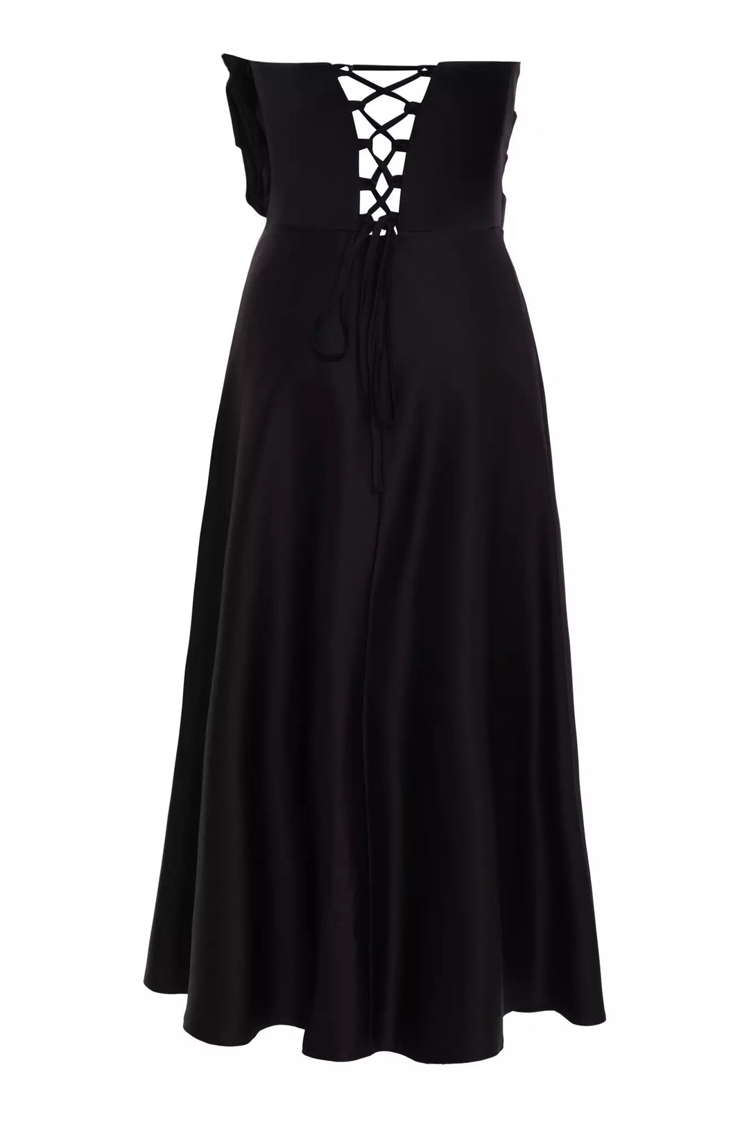 FRV Black satin strapless maxi dress - Greifswald